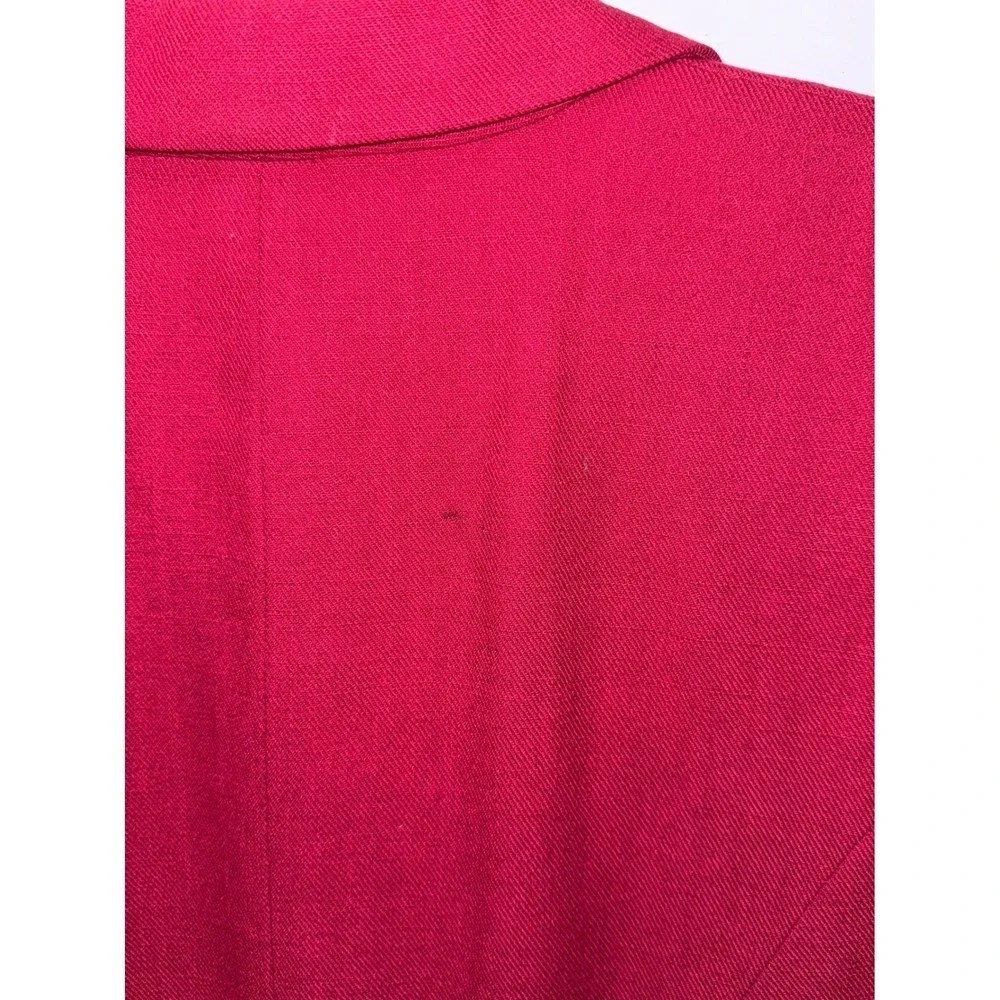 Dressbarn Red Blazer Jacket 3/4 Sleeve Single Breasted Classic Office 16W - Picture 9 of 12